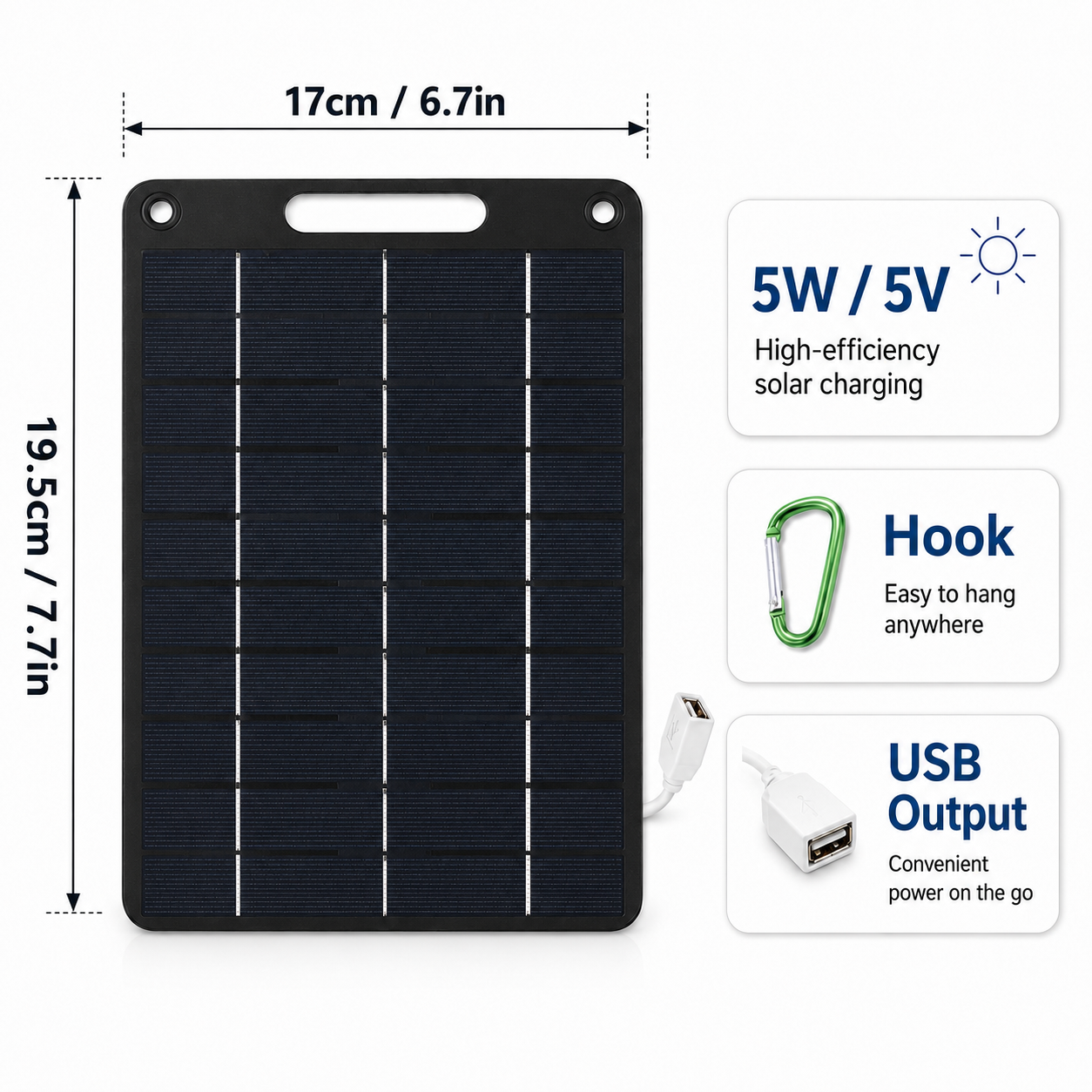 5W Black Monocrystalline Solar Panel for Solar Pump Kits - main product image