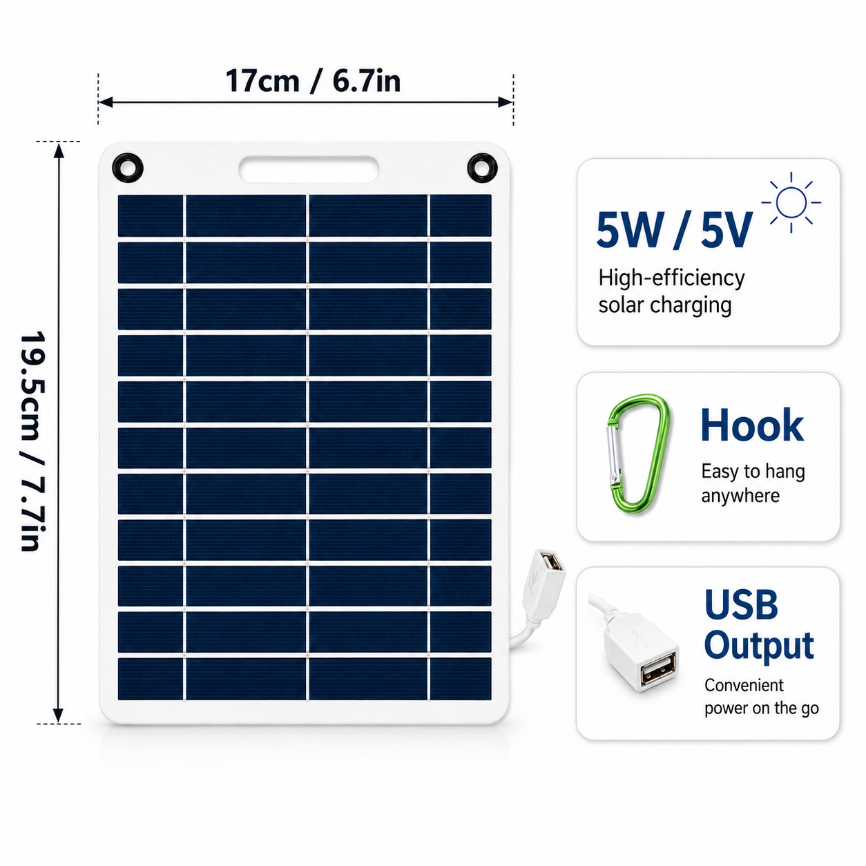 5W White Monocrystalline Solar Panel for Solar Pump Kits - main product image