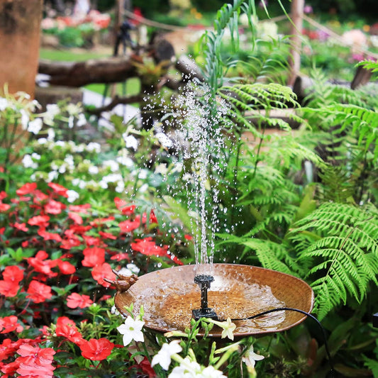 2.5W Split Solar Fountain with 10m Extension Cable, 6 Different Nozzles, 18*12cm