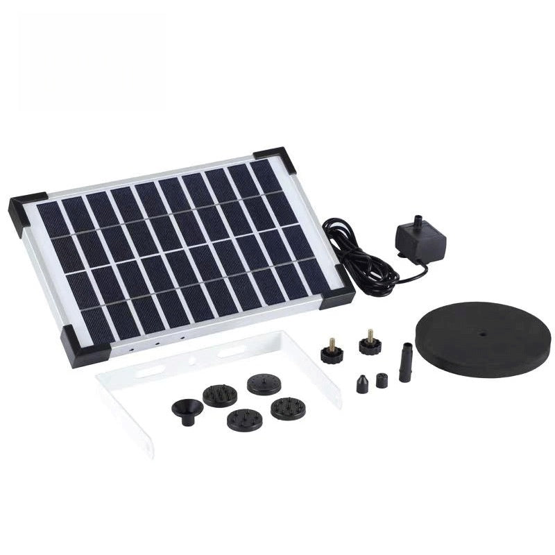 5W Split Solar Fountain with Foam Board, 6 Different Nozzle Types, 3m Extension Cord