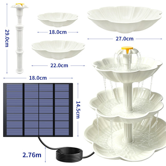 3w太阳能喷泉白色绿色浅蓝色花盆款