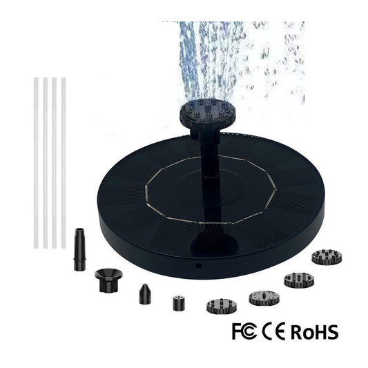 Solar Fountain Pump with Battery Light for Bird Bath